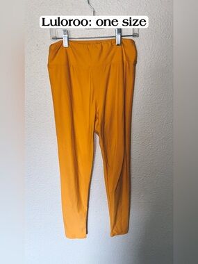 LuLaRoe One Size Mustard Yellow Ankle Leggings